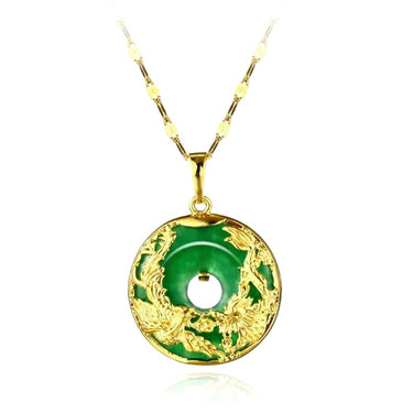 Auspicious Dragon & Phoenix Jade Necklace-Your Soul Place